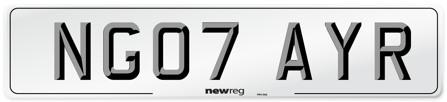 NG07 AYR Number Plate from New Reg